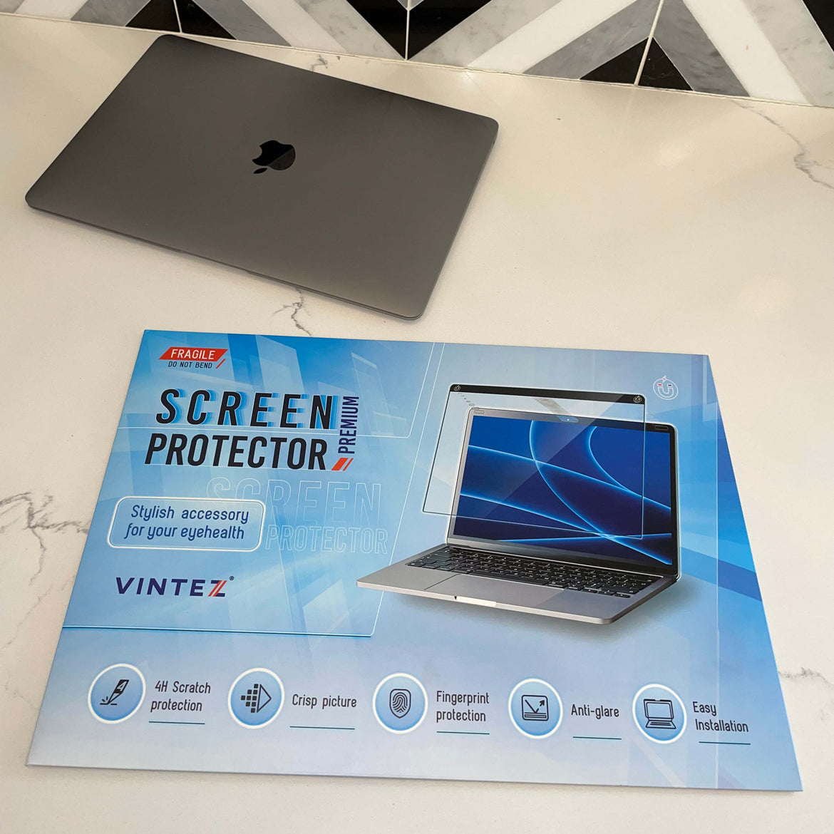 How to distinguish original Vintez Technologies privacy screen from a fake?