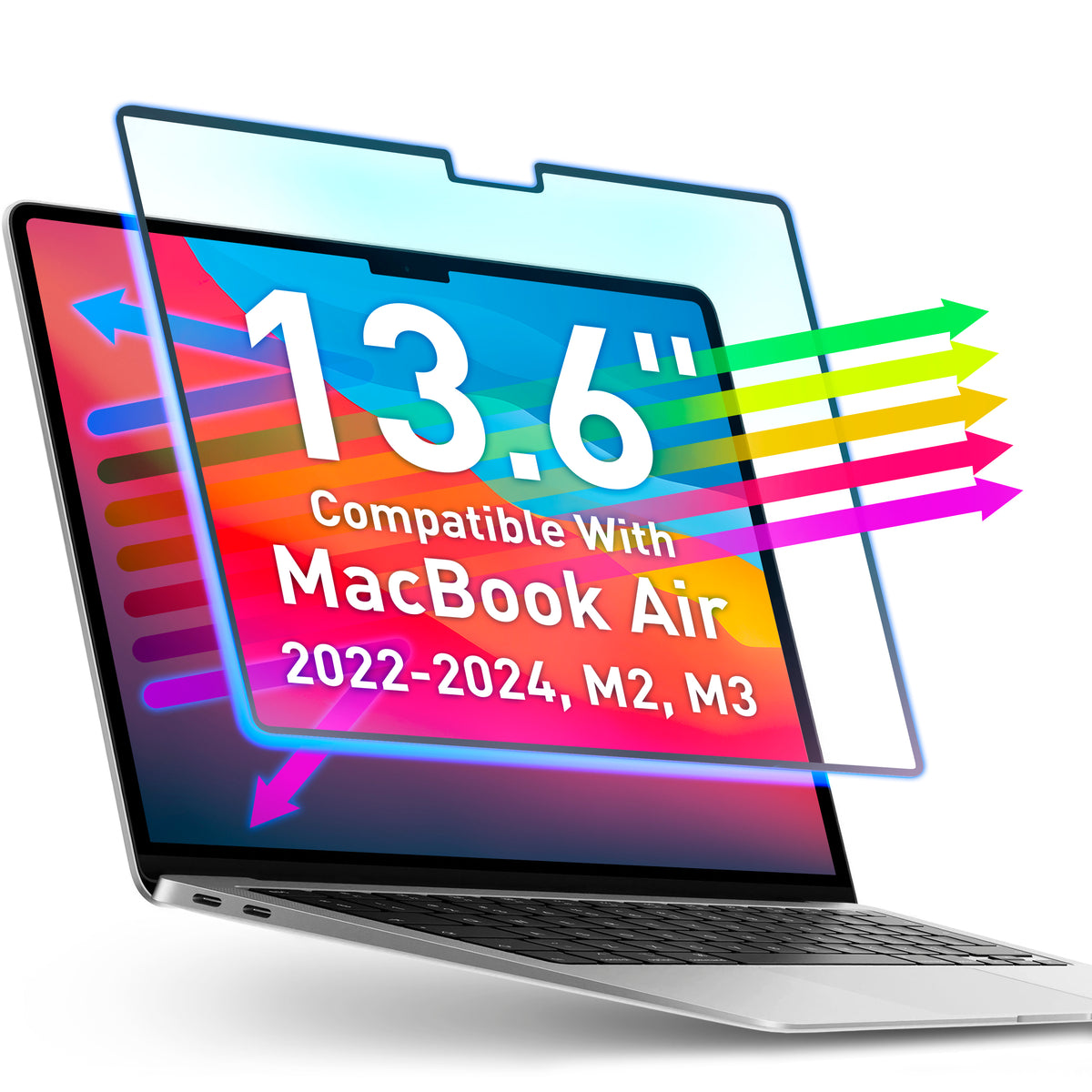 Magnetic Blue Light Screen for MacBook Air M2 A2681 Inch