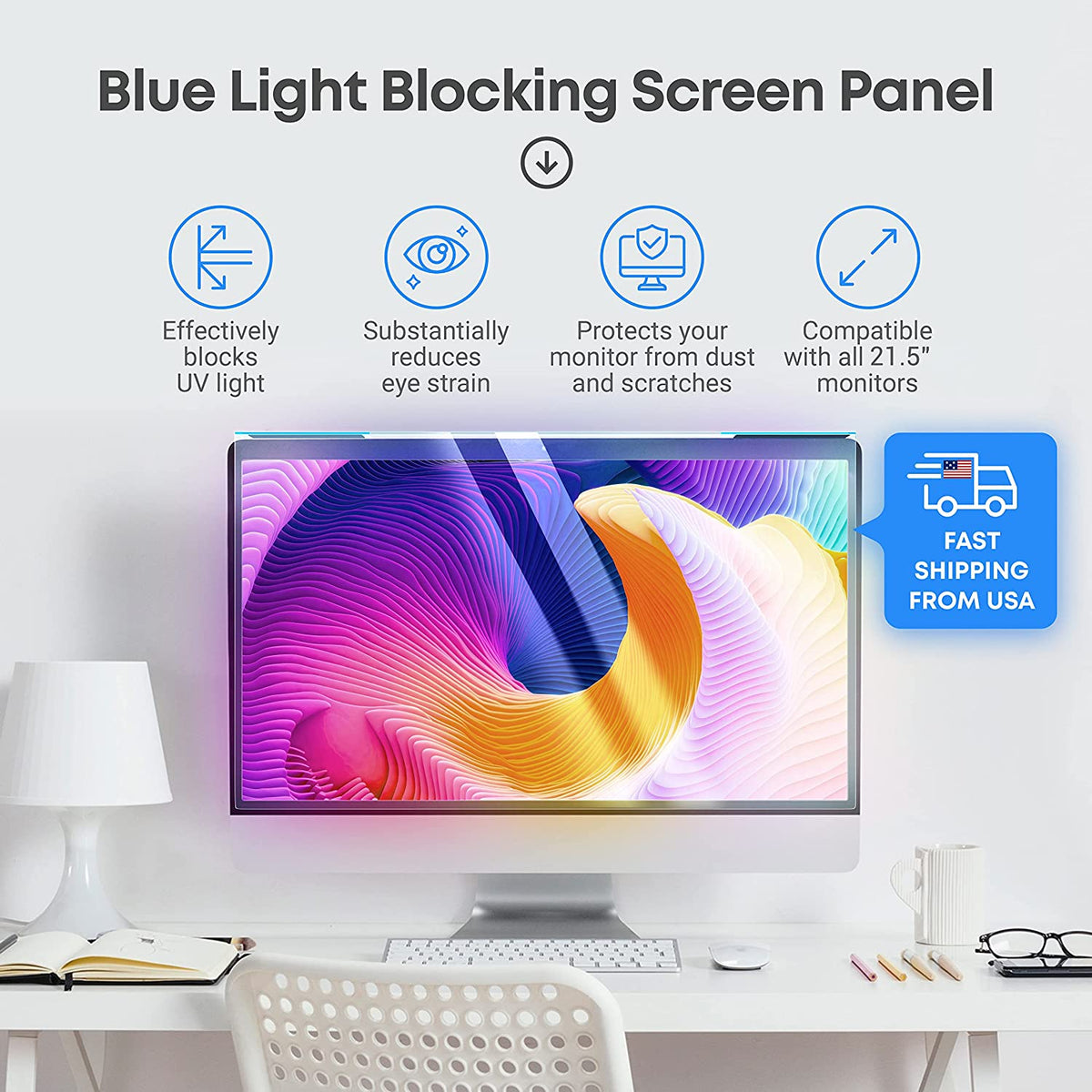 Blue Light Blocking Screen for Monitor 21.5" Aspect Ratio 169 Vintez