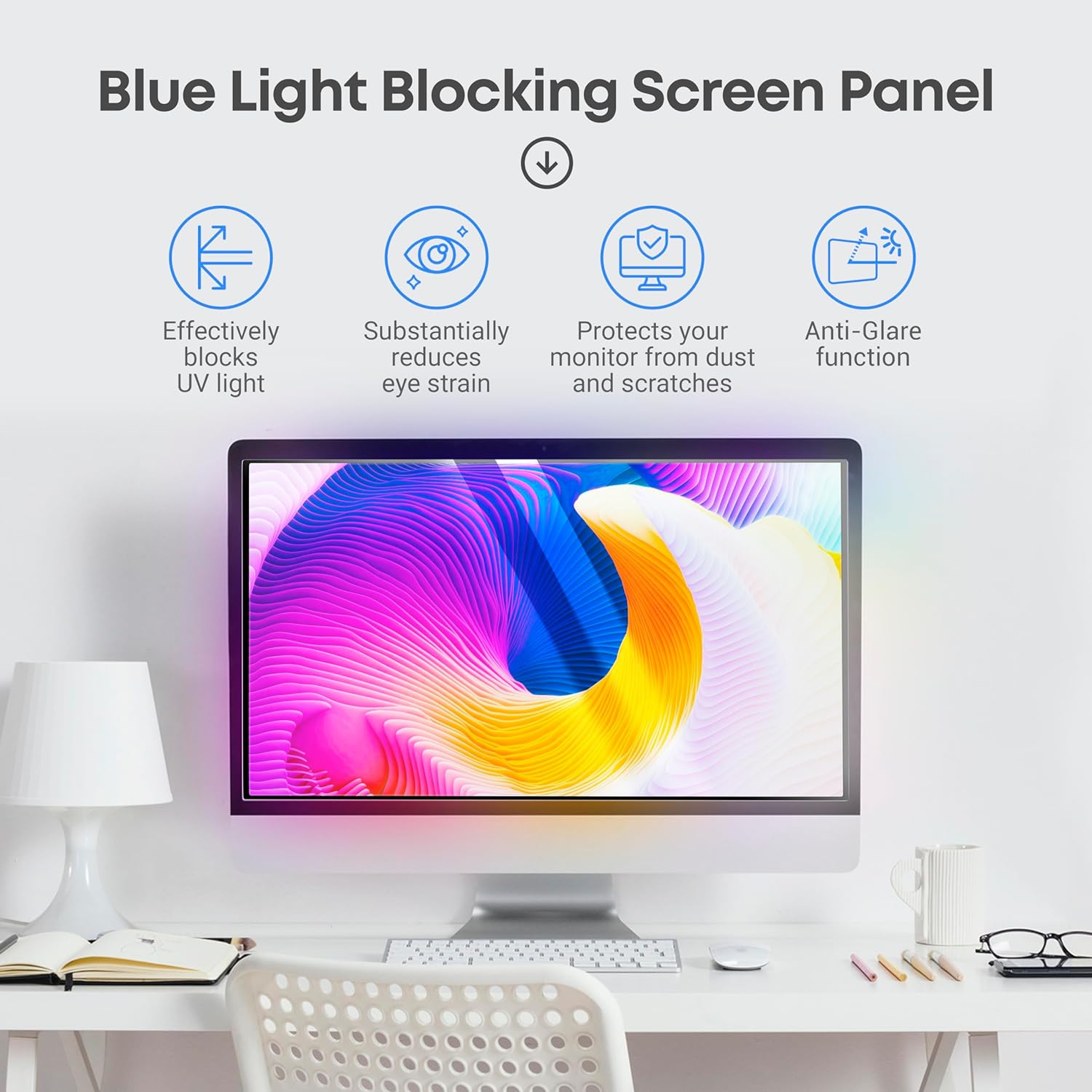 Removable Monitor Anti-Glare Blue Light Blocking Screen 24 Inch 16:9