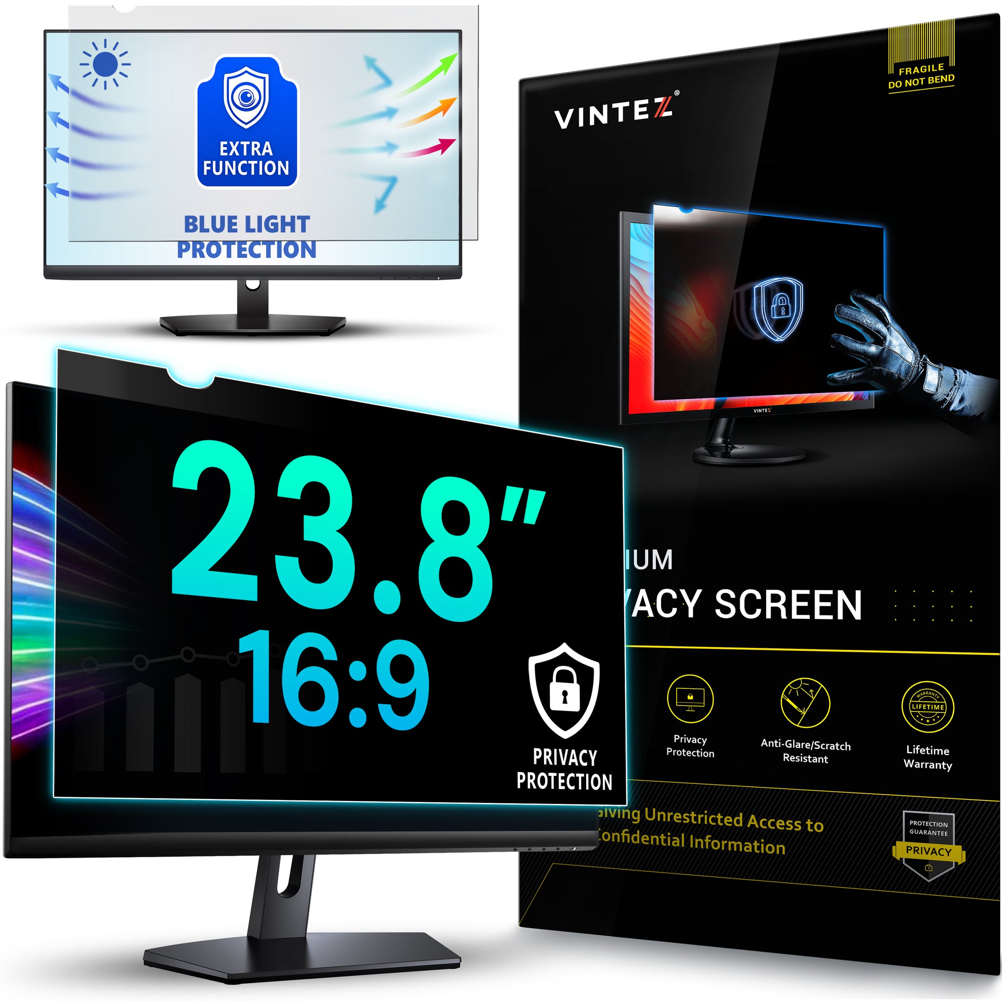VINTEZ 23.8 Inch 16:9 Privacy Screen for Computer Monitor and