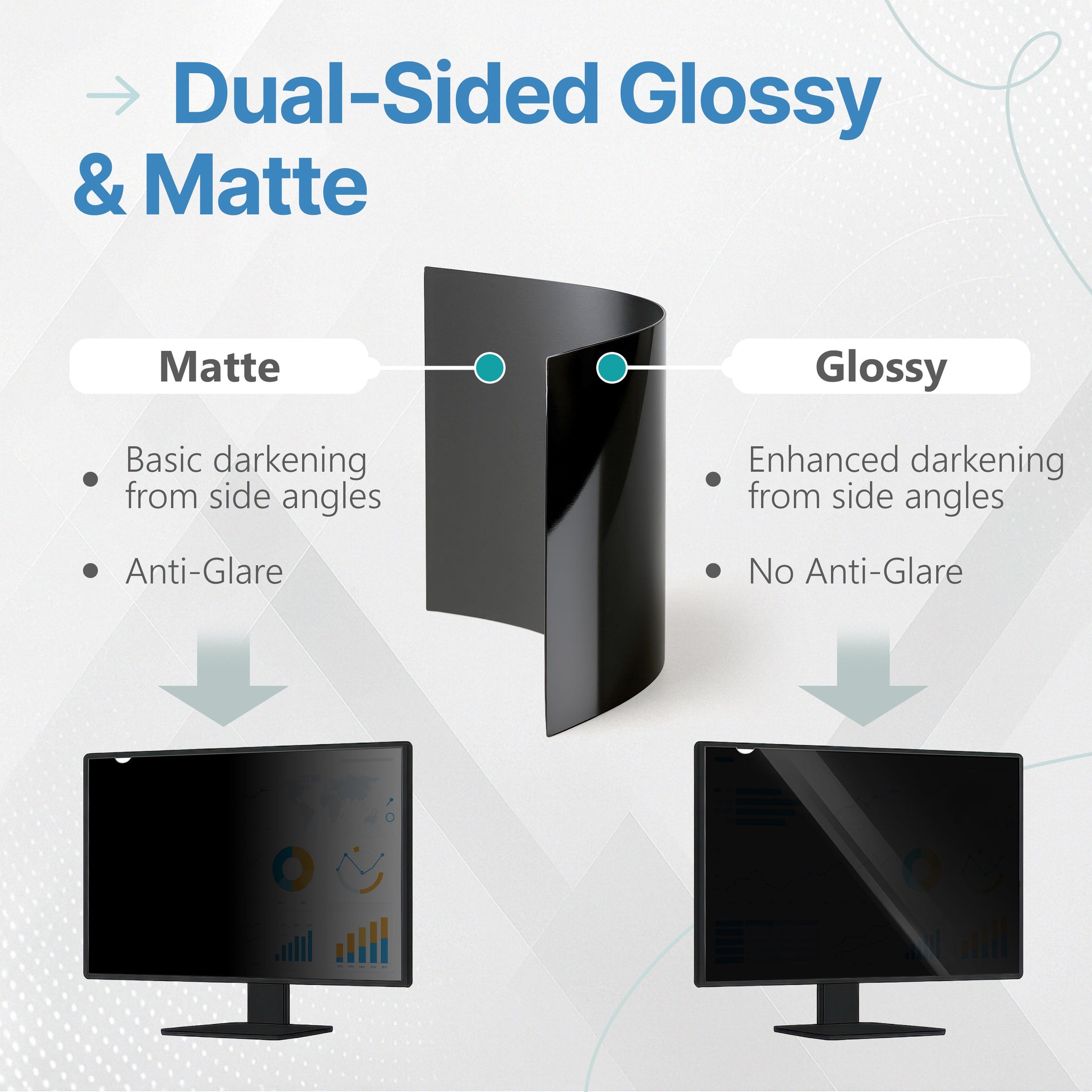 23.8-inch 16:9 Computer Monitor Privacy Screen, Hanging Acrylic Filter, Quick-Install Security Shiel