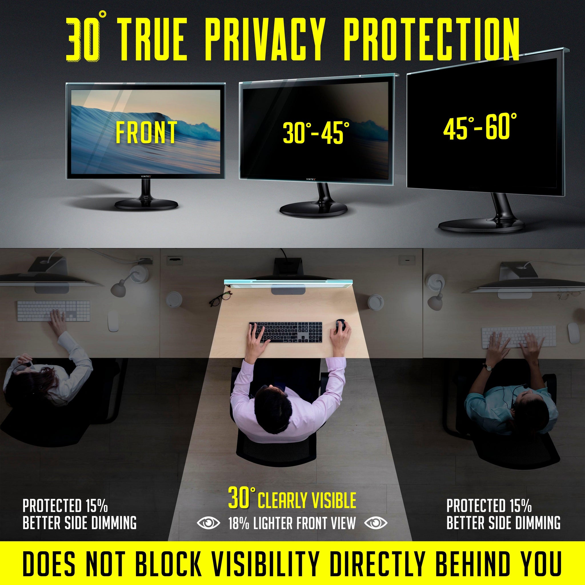 Monitor Acrylic Privacy Screen Filter 23 Inch 16:9 - Vintez Technologies