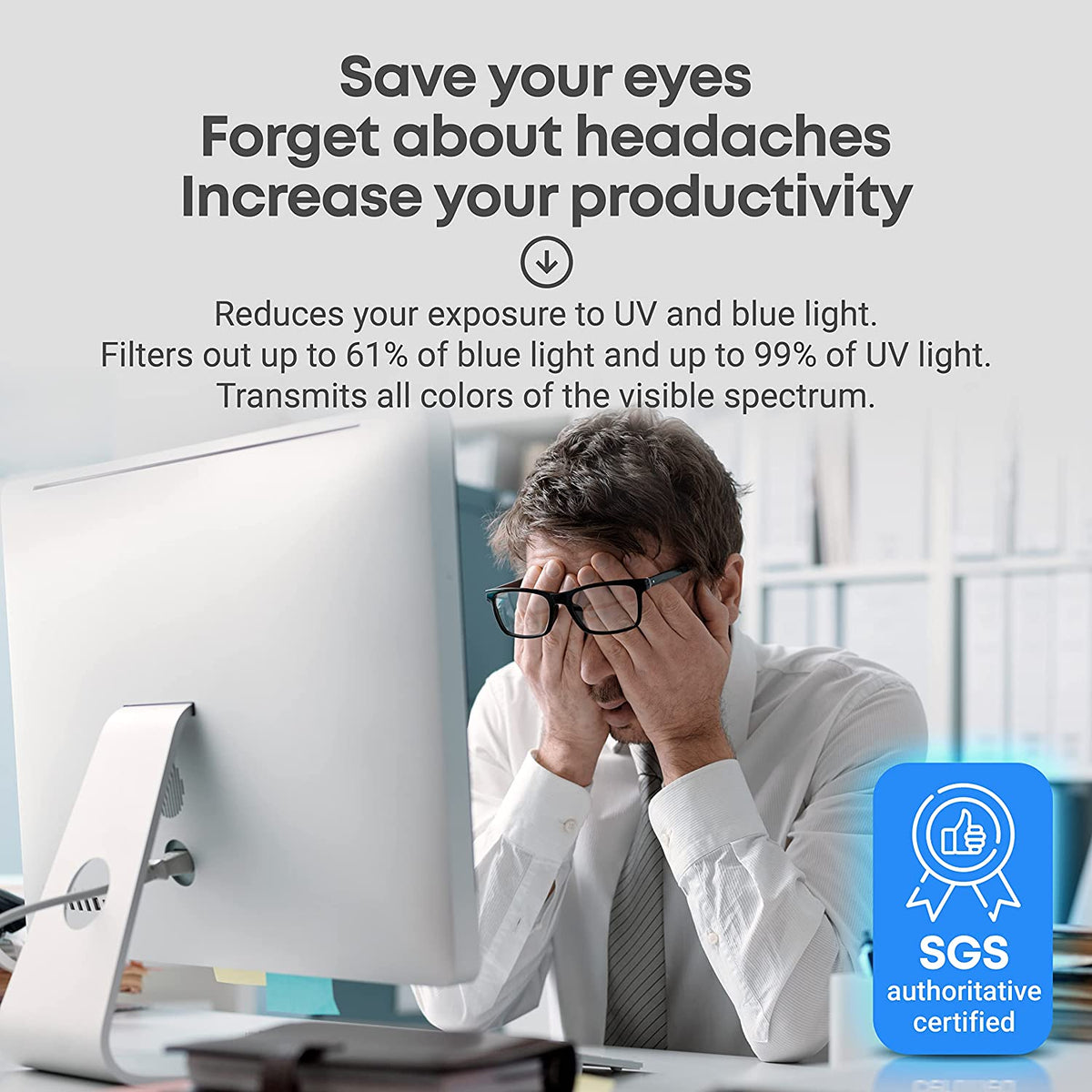 27" Monitor AntiGlare Blue Light Blocking Screen, Aspect Ratio 169