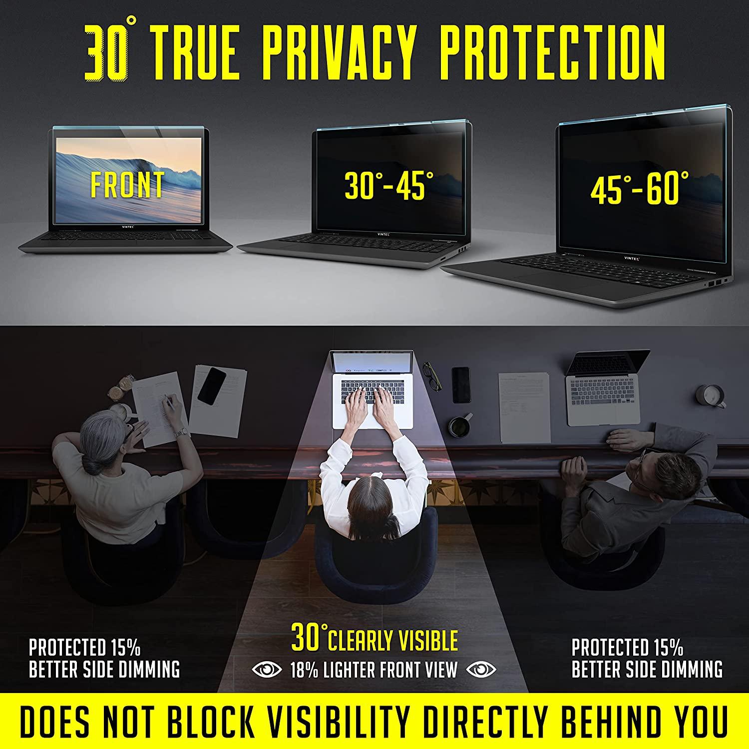 Blue Light Blocking Screen Protector 22 Inch Anti-Glare Panel For 16:10 Widescreen Computer Monitor And Laptop - PC Anti-UV Eye Protection Filter Film - Anti-Scratch Diagonal Frame Shield [1 Pack Privacy Screen