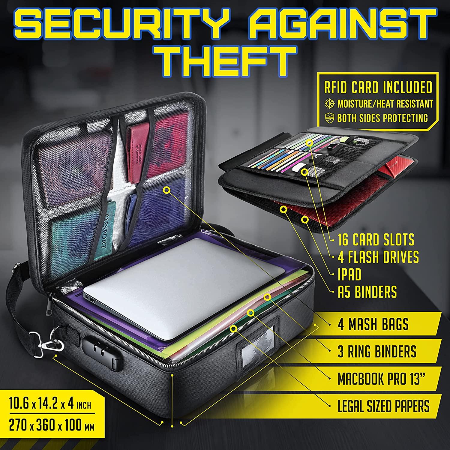 Enhanced Fireproof Document Bag with Lock Vintez Technologies
